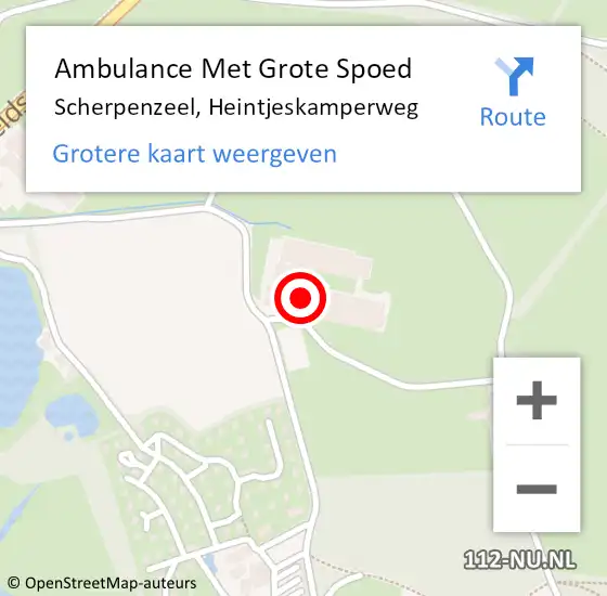 Locatie op kaart van de 112 melding: Ambulance Met Grote Spoed Naar Scherpenzeel, Heintjeskamperweg op 15 maart 2022 17:58