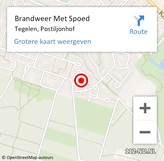 Locatie op kaart van de 112 melding: Brandweer Met Spoed Naar Tegelen, Postiljonhof op 15 maart 2022 18:55