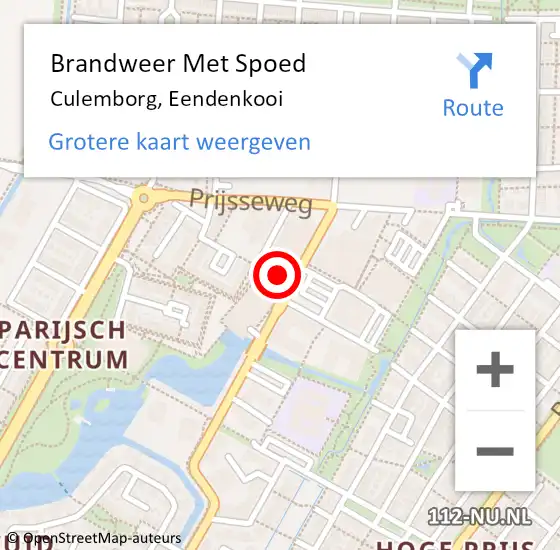 Locatie op kaart van de 112 melding: Brandweer Met Spoed Naar Culemborg, Eendenkooi op 15 maart 2022 19:26