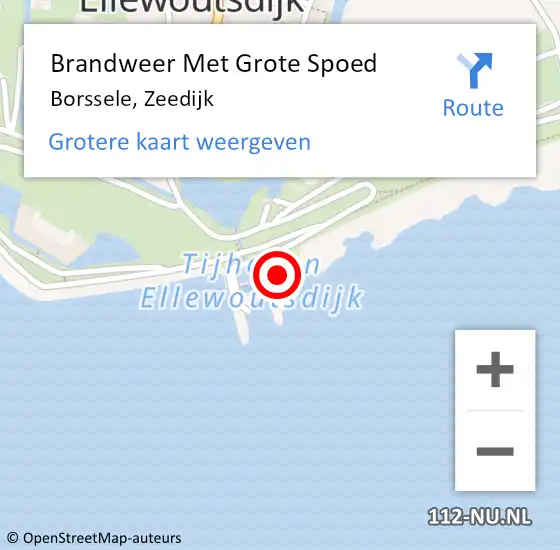 Locatie op kaart van de 112 melding: Brandweer Met Grote Spoed Naar Borssele, Zeedijk op 15 maart 2022 19:53