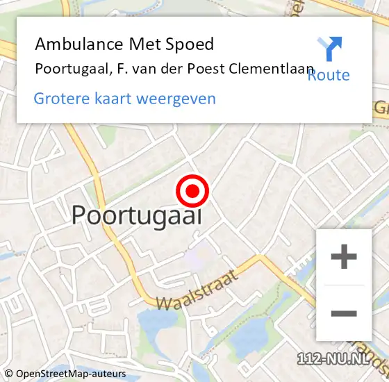 Locatie op kaart van de 112 melding: Ambulance Met Spoed Naar Poortugaal, F. van der Poest Clementlaan op 15 maart 2022 20:28