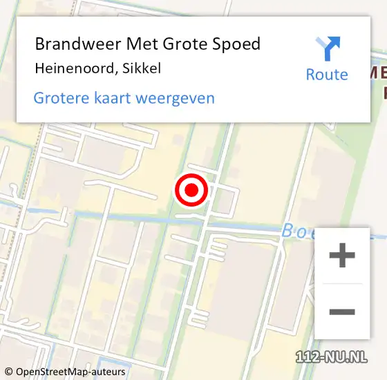 Locatie op kaart van de 112 melding: Brandweer Met Grote Spoed Naar Heinenoord, Sikkel op 15 maart 2022 21:03