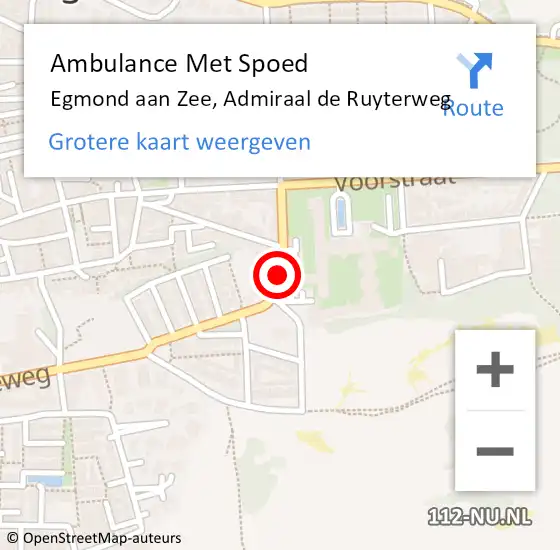 Locatie op kaart van de 112 melding: Ambulance Met Spoed Naar Egmond aan Zee, Admiraal de Ruyterweg op 11 juli 2014 08:54