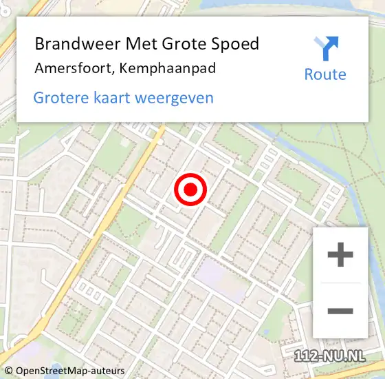 Locatie op kaart van de 112 melding: Brandweer Met Grote Spoed Naar Amersfoort, Kemphaanpad op 15 maart 2022 22:34