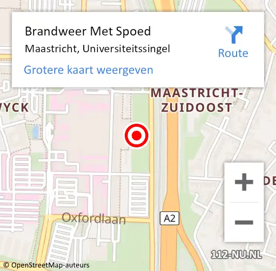 Locatie op kaart van de 112 melding: Brandweer Met Spoed Naar Maastricht, Universiteitssingel op 15 maart 2022 22:40