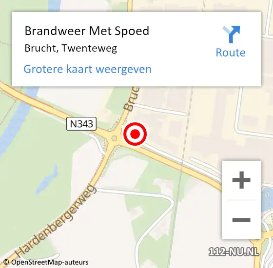 Locatie op kaart van de 112 melding: Brandweer Met Spoed Naar Brucht, Twenteweg op 15 maart 2022 23:30