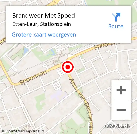 Locatie op kaart van de 112 melding: Brandweer Met Spoed Naar Etten-Leur, Stationsplein op 15 maart 2022 23:39