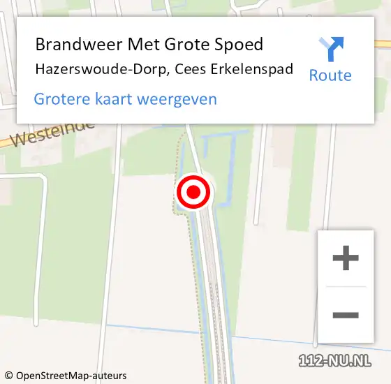 Locatie op kaart van de 112 melding: Brandweer Met Grote Spoed Naar Hazerswoude-Dorp, Cees Erkelenspad op 16 maart 2022 00:12