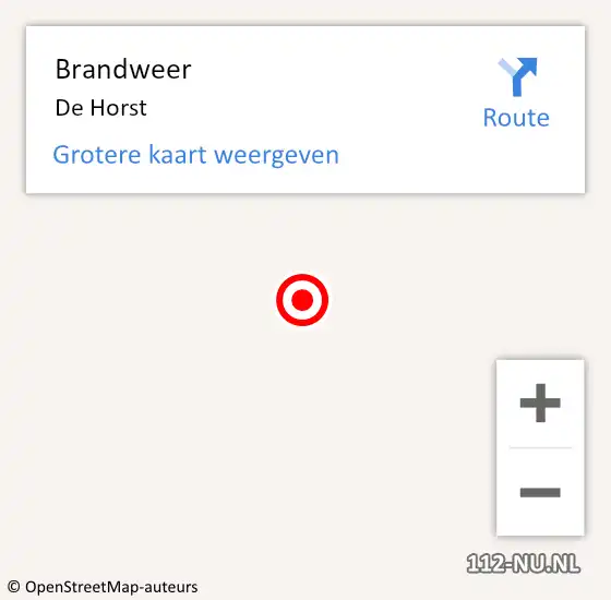 Locatie op kaart van de 112 melding: Brandweer De Horst op 11 juli 2014 09:09
