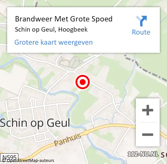 Locatie op kaart van de 112 melding: Brandweer Met Grote Spoed Naar Schin op Geul, Hoogbeek op 16 maart 2022 04:40