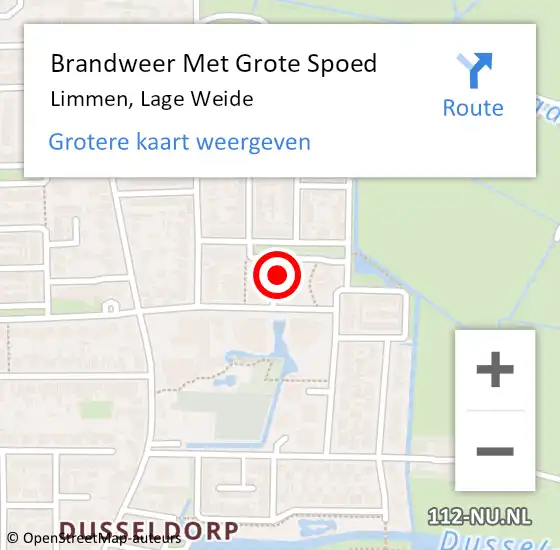 Locatie op kaart van de 112 melding: Brandweer Met Grote Spoed Naar Limmen, Lage Weide op 16 maart 2022 05:39