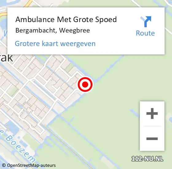 Locatie op kaart van de 112 melding: Ambulance Met Grote Spoed Naar Bergambacht, Weegbree op 16 maart 2022 05:42