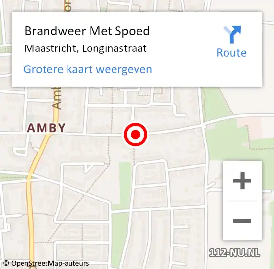 Locatie op kaart van de 112 melding: Brandweer Met Spoed Naar Maastricht, Longinastraat op 16 maart 2022 06:13