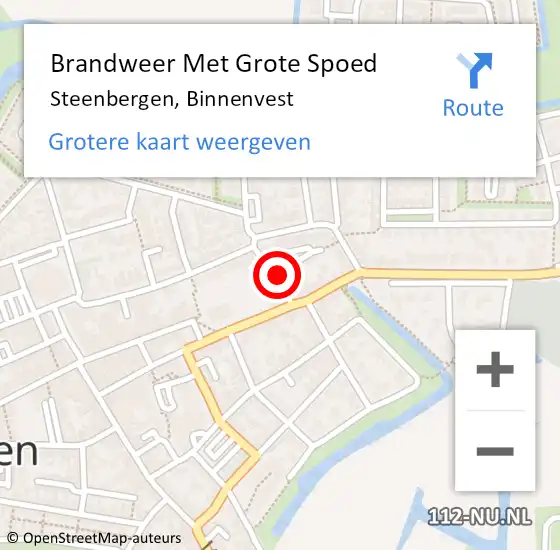 Locatie op kaart van de 112 melding: Brandweer Met Grote Spoed Naar Steenbergen, Binnenvest op 16 maart 2022 07:09