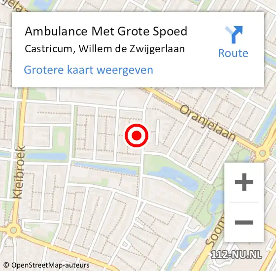 Locatie op kaart van de 112 melding: Ambulance Met Grote Spoed Naar Castricum, Willem de Zwijgerlaan op 16 maart 2022 07:51