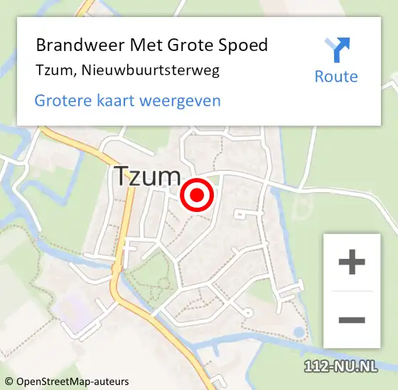 Locatie op kaart van de 112 melding: Brandweer Met Grote Spoed Naar Tzum, Nieuwbuurtsterweg op 16 maart 2022 08:36