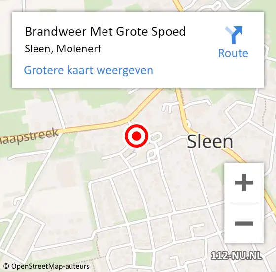 Locatie op kaart van de 112 melding: Brandweer Met Grote Spoed Naar Sleen, Molenerf op 16 maart 2022 09:18