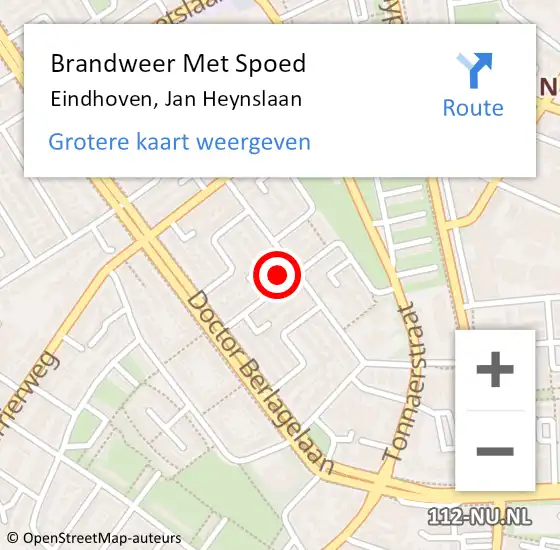 Locatie op kaart van de 112 melding: Brandweer Met Spoed Naar Eindhoven, Jan Heynslaan op 16 maart 2022 09:31