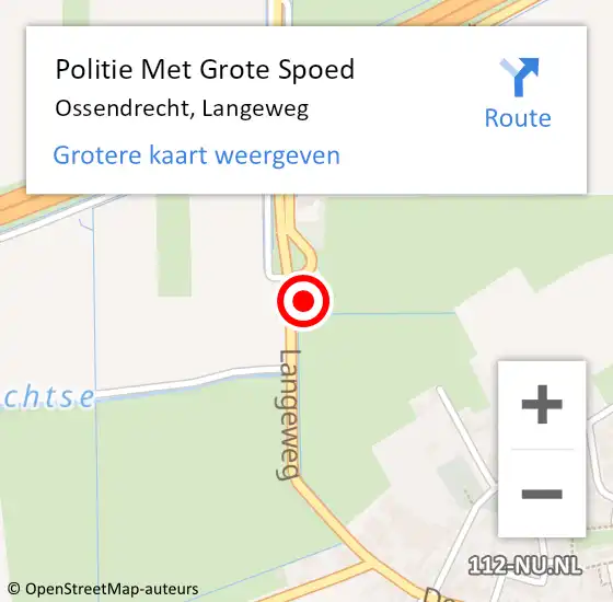 Locatie op kaart van de 112 melding: Politie Met Grote Spoed Naar Ossendrecht, Langeweg op 16 maart 2022 11:19