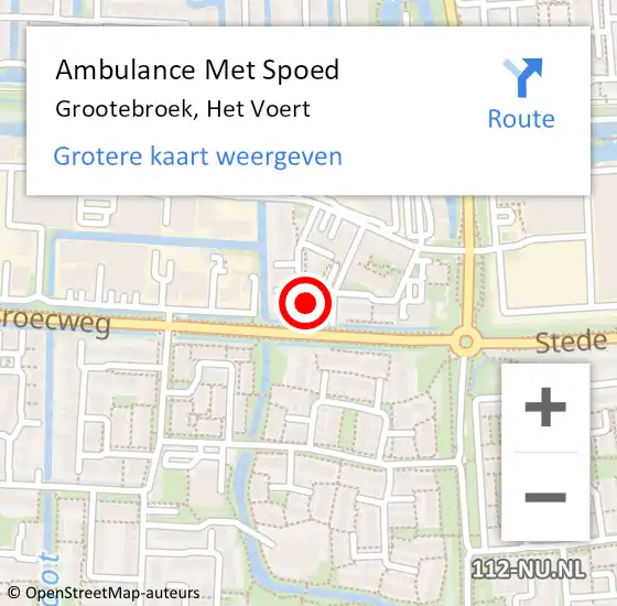 Locatie op kaart van de 112 melding: Ambulance Met Spoed Naar Grootebroek, Het Voert op 16 maart 2022 11:42