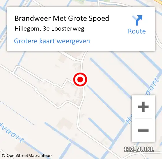 Locatie op kaart van de 112 melding: Brandweer Met Grote Spoed Naar Hillegom, 3e Loosterweg op 16 maart 2022 11:48