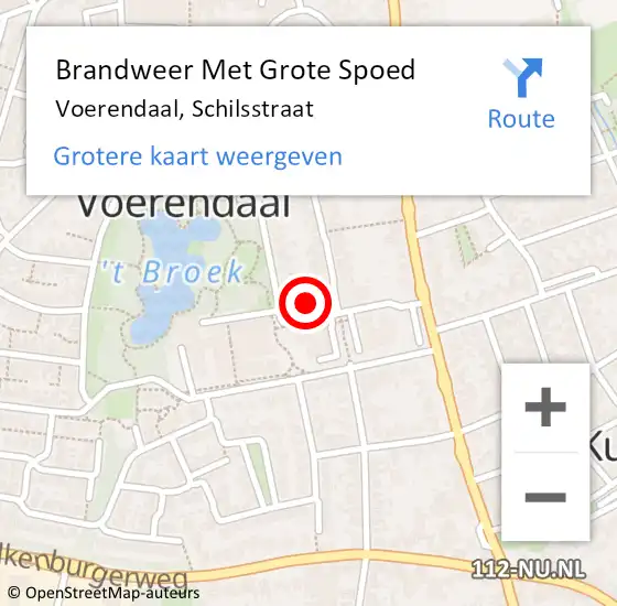 Locatie op kaart van de 112 melding: Brandweer Met Grote Spoed Naar Voerendaal, Schilsstraat op 16 maart 2022 11:58