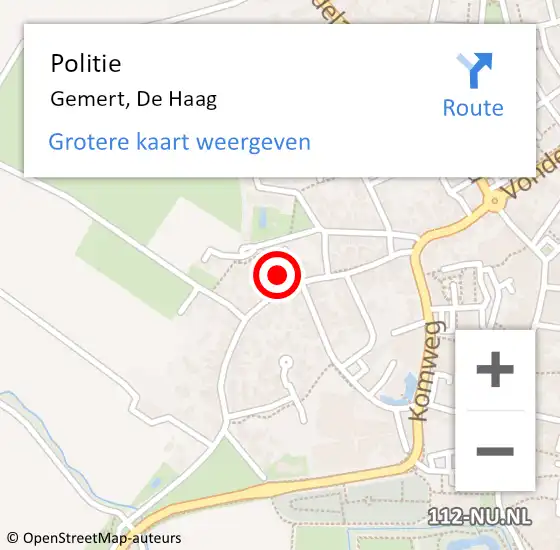 Locatie op kaart van de 112 melding: Politie Gemert, De Haag op 16 maart 2022 12:18