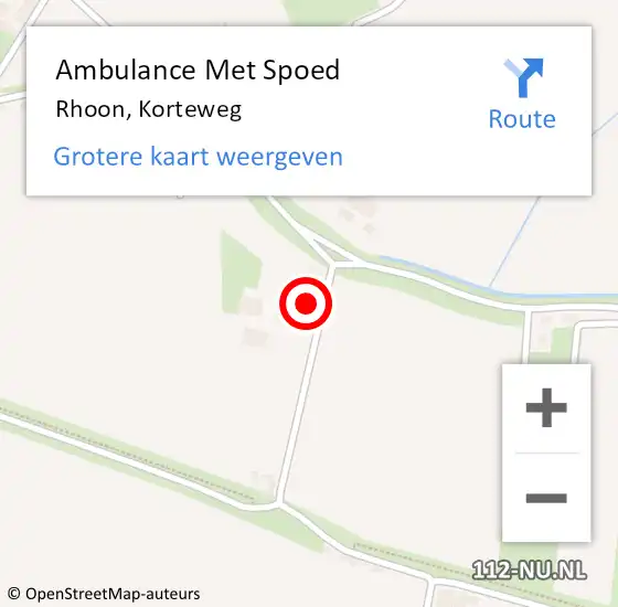 Locatie op kaart van de 112 melding: Ambulance Met Spoed Naar Rhoon, Korteweg op 16 maart 2022 13:49