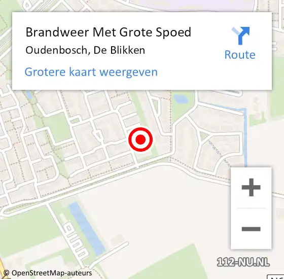 Locatie op kaart van de 112 melding: Brandweer Met Grote Spoed Naar Oudenbosch, De Blikken op 16 maart 2022 13:53