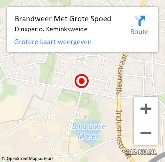 Locatie op kaart van de 112 melding: Brandweer Met Grote Spoed Naar Dinxperlo, Keminksweide op 16 maart 2022 14:01