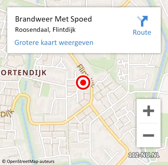 Locatie op kaart van de 112 melding: Brandweer Met Spoed Naar Roosendaal, Flintdijk op 16 maart 2022 14:09