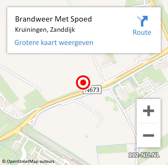 Locatie op kaart van de 112 melding: Brandweer Met Spoed Naar Kruiningen, Zanddijk op 16 maart 2022 14:10