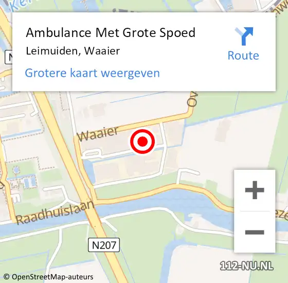 Locatie op kaart van de 112 melding: Ambulance Met Grote Spoed Naar Leimuiden, Waaier op 16 maart 2022 14:16