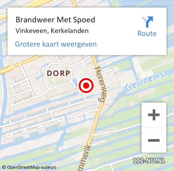 Locatie op kaart van de 112 melding: Brandweer Met Spoed Naar Vinkeveen, Kerkelanden op 16 maart 2022 14:36