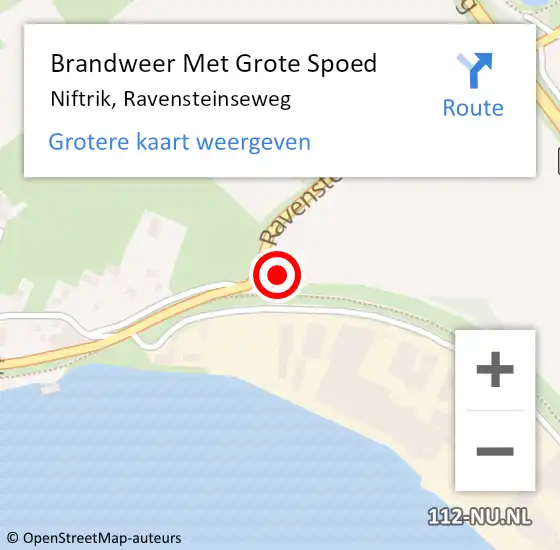 Locatie op kaart van de 112 melding: Brandweer Met Grote Spoed Naar Niftrik, Ravensteinseweg op 16 maart 2022 16:03
