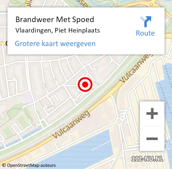 Locatie op kaart van de 112 melding: Brandweer Met Spoed Naar Vlaardingen, Piet Heinplaats op 16 maart 2022 17:20