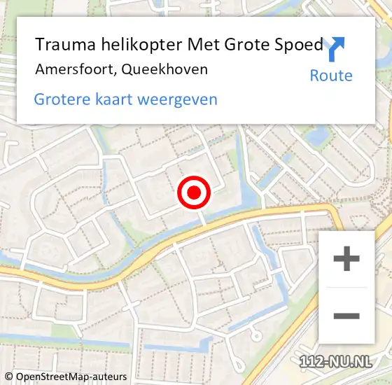 Locatie op kaart van de 112 melding: Trauma helikopter Met Grote Spoed Naar Amersfoort, Queekhoven op 16 maart 2022 18:56