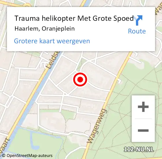 Locatie op kaart van de 112 melding: Trauma helikopter Met Grote Spoed Naar Haarlem, Oranjeplein op 16 maart 2022 19:38