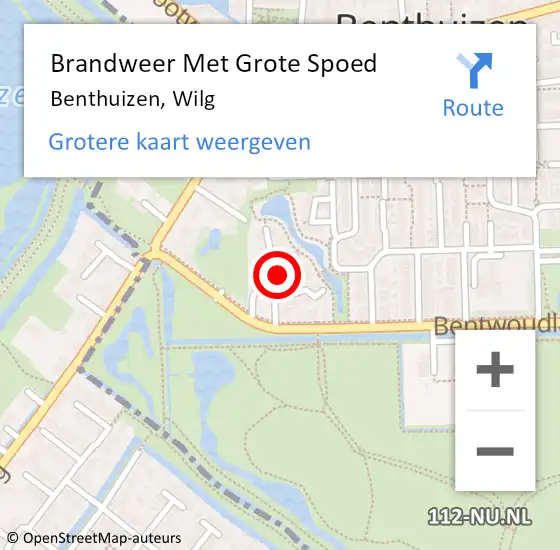 Locatie op kaart van de 112 melding: Brandweer Met Grote Spoed Naar Benthuizen, Wilg op 16 maart 2022 19:41