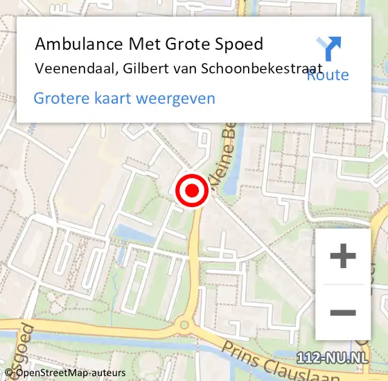 Locatie op kaart van de 112 melding: Ambulance Met Grote Spoed Naar Veenendaal, Gilbert van Schoonbekestraat op 16 maart 2022 20:39