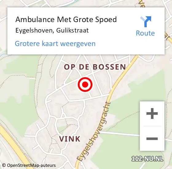 Locatie op kaart van de 112 melding: Ambulance Met Grote Spoed Naar Eygelshoven, Gulikstraat op 11 juli 2014 10:26