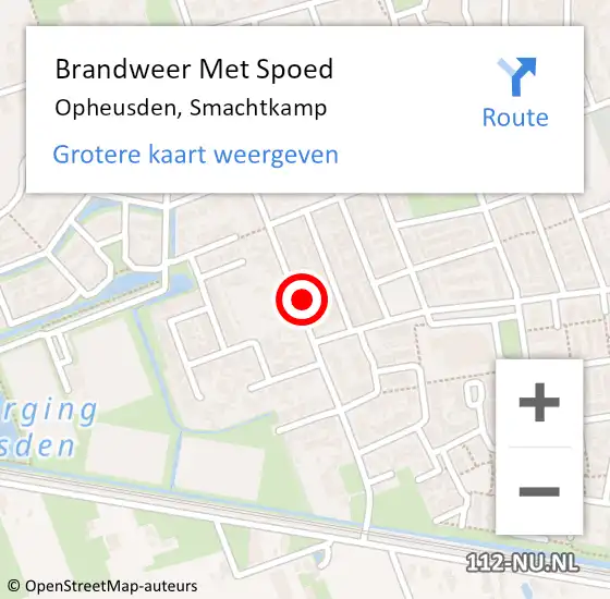 Locatie op kaart van de 112 melding: Brandweer Met Spoed Naar Opheusden, Smachtkamp op 11 juli 2014 10:26