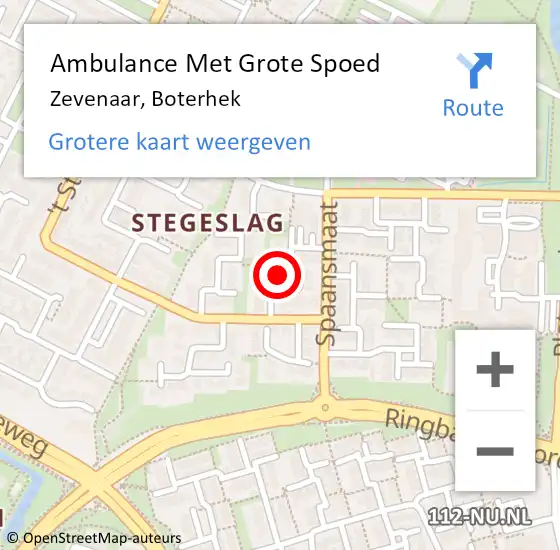 Locatie op kaart van de 112 melding: Ambulance Met Grote Spoed Naar Zevenaar, Boterhek op 16 maart 2022 23:14