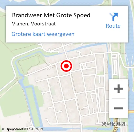 Locatie op kaart van de 112 melding: Brandweer Met Grote Spoed Naar Vianen, Voorstraat op 16 maart 2022 23:24