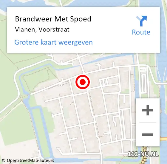 Locatie op kaart van de 112 melding: Brandweer Met Spoed Naar Vianen, Voorstraat op 16 maart 2022 23:54