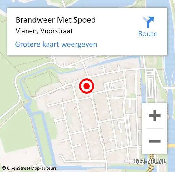 Locatie op kaart van de 112 melding: Brandweer Met Spoed Naar Vianen, Voorstraat op 16 maart 2022 23:59