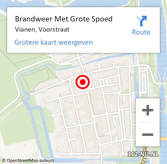 Locatie op kaart van de 112 melding: Brandweer Met Grote Spoed Naar Vianen, Voorstraat op 17 maart 2022 00:04
