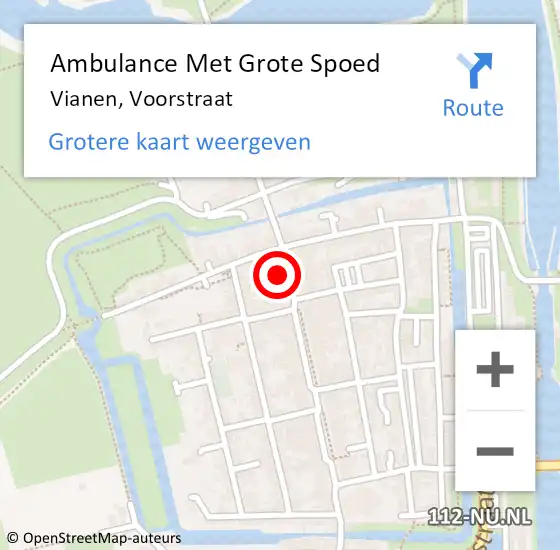 Locatie op kaart van de 112 melding: Ambulance Met Grote Spoed Naar Vianen, Voorstraat op 17 maart 2022 00:10
