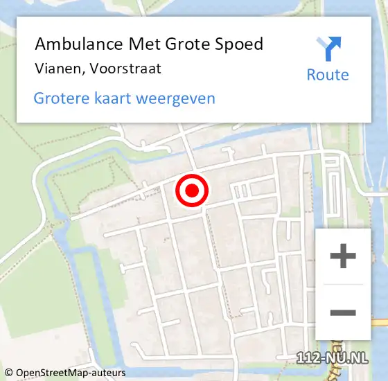 Locatie op kaart van de 112 melding: Ambulance Met Grote Spoed Naar Vianen, Voorstraat op 17 maart 2022 00:28