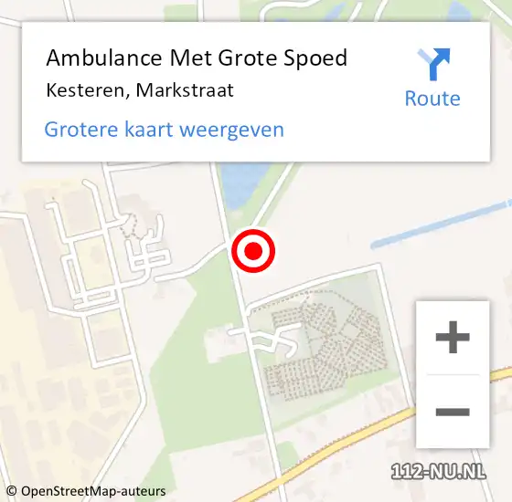 Locatie op kaart van de 112 melding: Ambulance Met Grote Spoed Naar Kesteren, Markstraat op 17 maart 2022 00:36